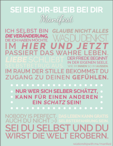 Sei bei dir- bleib bei dir Manifest 1